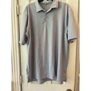 Peter Millar Summer Comfort Striped Golf Performance Polo Men XL Preppy Money